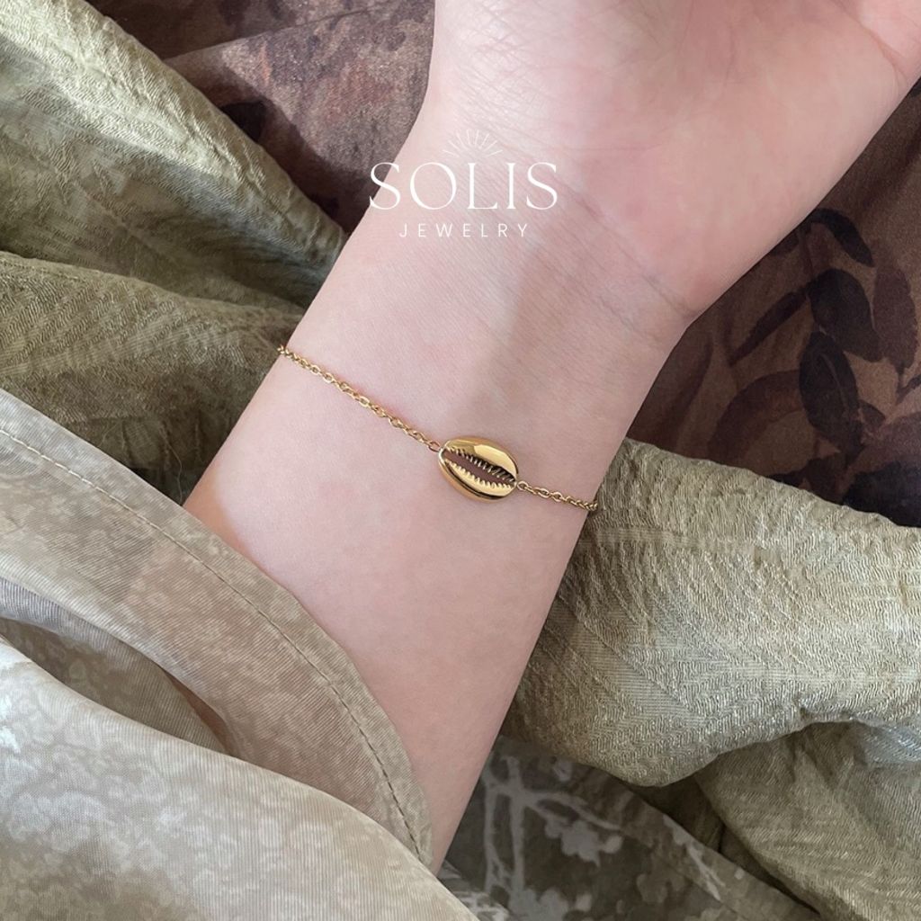 สร้อยข้อมือ Conch Charm Chain สแตนเลส กันน้ำและไม่อ่อนตัว สำหรับเครื่องประดับแฟชั่นผู้หญิง ฤดูร้อน  BR463