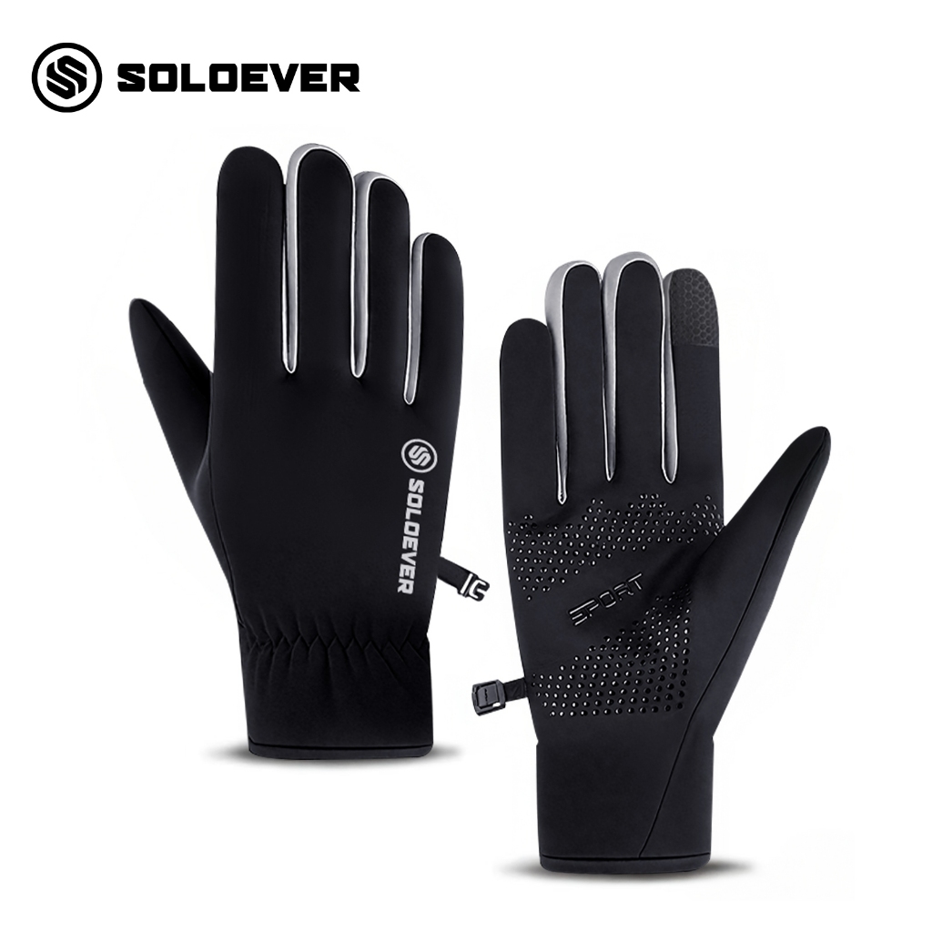 【TH Delivery】SOLOEVER ถุงมือขี่รถจักรยานยนต์ ขี่จักรยานเสือภูเขา ออฟโร้ด รถจักร ผู้ชายและผู้หญิง กันน้ํา และป้องกันการตก ถุงมือแข่งรถ
