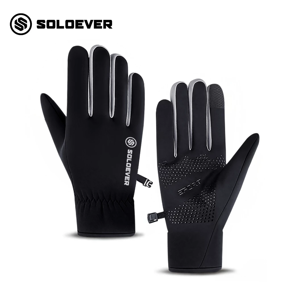 【TH Delivery】SOLOEVER ถุงมือขี่รถจักรยานยนต์ ขี่จักรยานเสือภูเขา ออฟโร้ด รถจักร ผู้ชายและผู้หญิง กันน้ํา และป้องกันการตก ถุงมือแข่งรถ