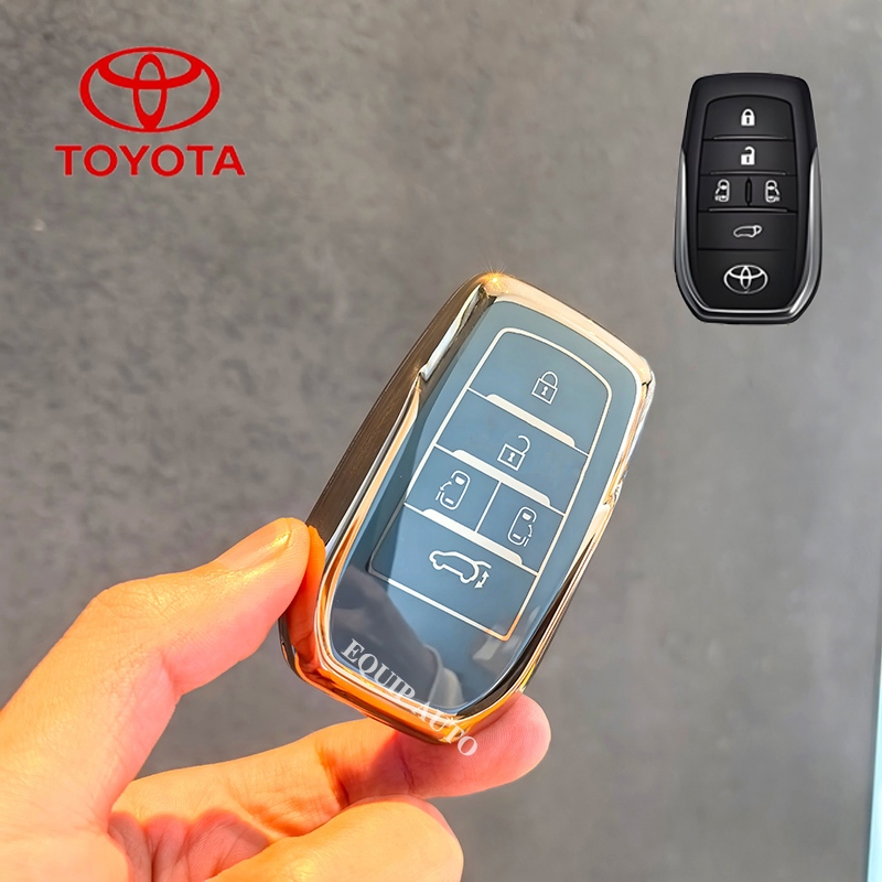 Toyota Car 5 ปุ่มกรณีกุญแจรีโมท Toyota Alphard ฝาครอบกุญแจสําหรับ Toyota Alphard/Majesty/Vellfire/Si