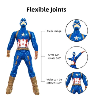 The Avengers ตุ๊กตาฟิกเกอร์ The Marvel Spiderman Hulk Ironman Captain America หมุนได้ 360° ของเล่นสําหรับเด็ก