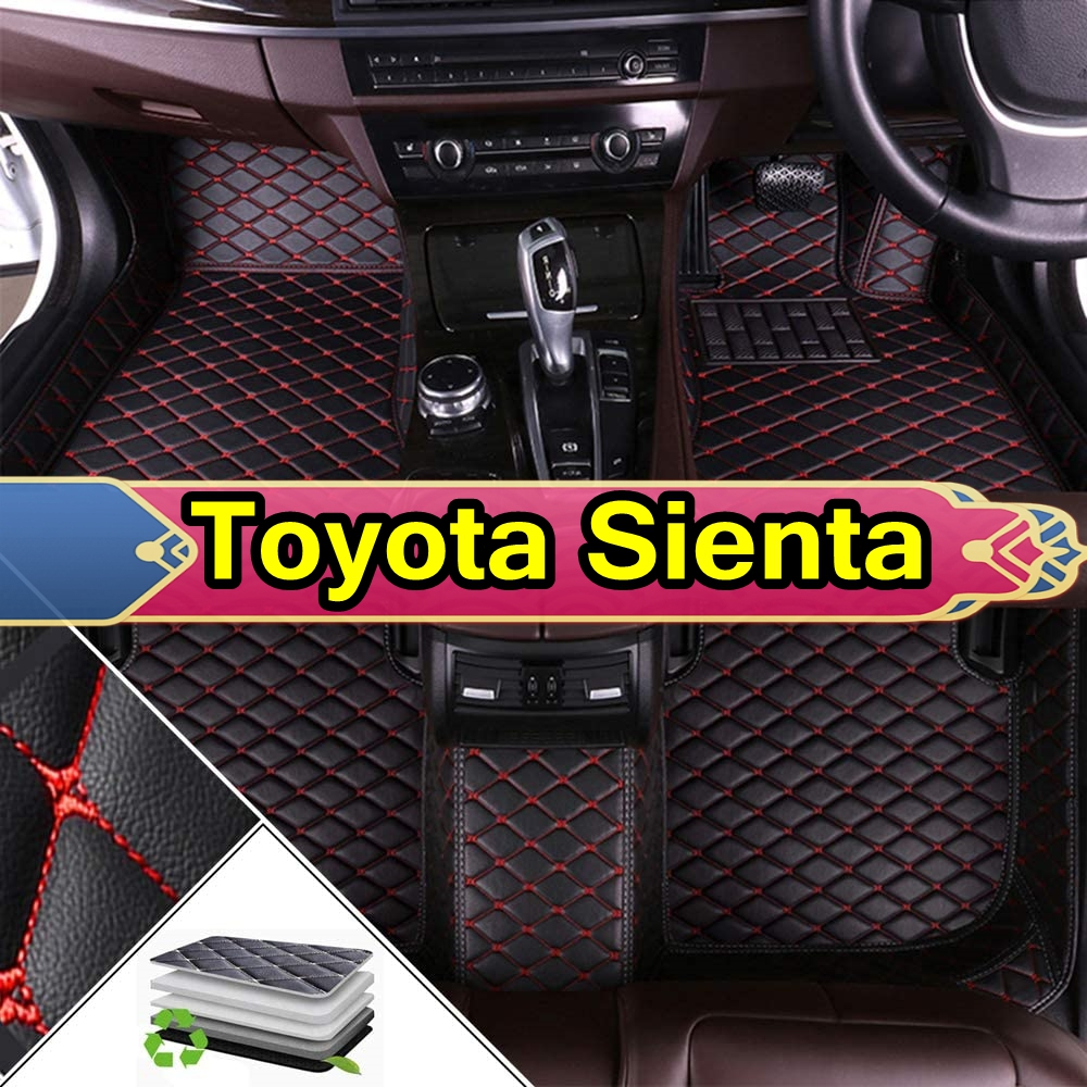 [สินค้าพร้อมส่ง] พรมรถยนต์ (Toyota Sienta) พรมปูพื้นกันน้ำ พรมในรถ พรมหนังสำหรับวางเท้า