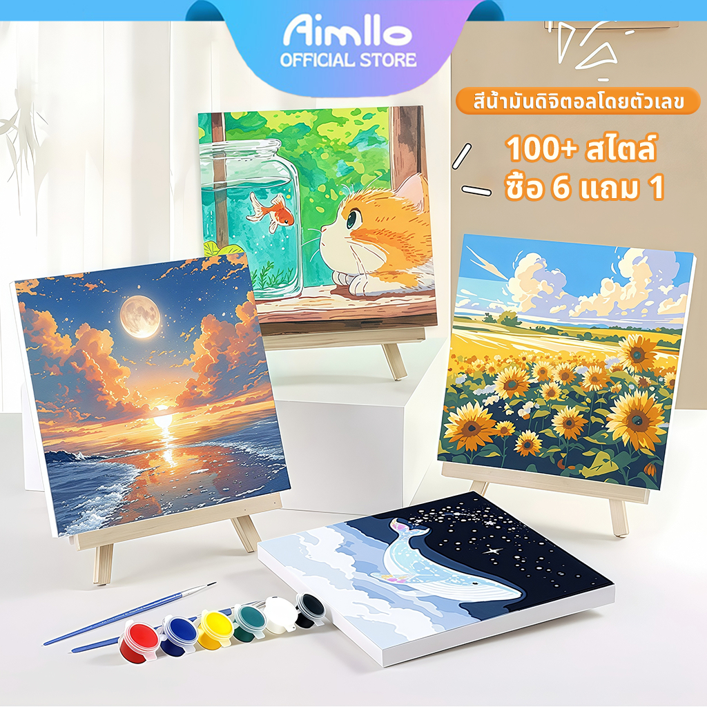 สีน้ํามันดิจิตอลโดยตัวเลข 20X20 ซม.ผ้าใบกรอบจํานวนภาพวาดตกแต่งบ้านภาพวาดผนัง ภาพวาดตกแต่งอะคริลิก ของขวัญ DIY สำหรับเด็ก คู่