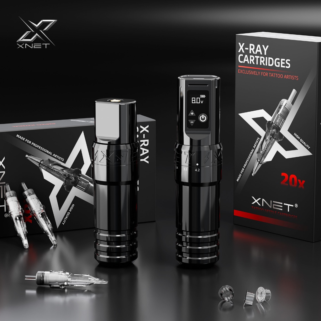 XNET T1 ปากกาสักไร้สาย 7 ระยะชักปรับได้ มอเตอร์กำหนดเอง จอ LCD แบตเตอรี่ยาวนาน สำหรับงานสัก