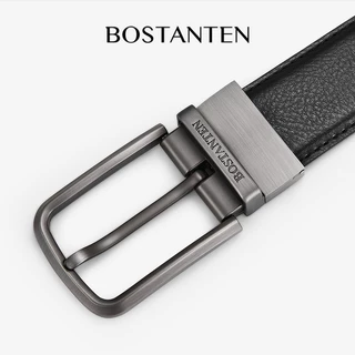 BOSTANTEN เข็มขัดผู้ชาย เข็มขัดหนังวัวแท้ ย้อนยุค ลำลอง ทนทาน สไตล์ธุรกิจ