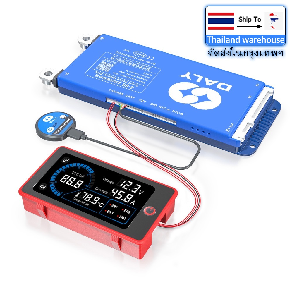 บอร์ดป้องกันแบตเตอรี่ลิเธียม 40A 80A 100A 150A 1A พร้อมหน้าจอ LCD 12v 24V สําหรับ Lifepro4 LTO NMC