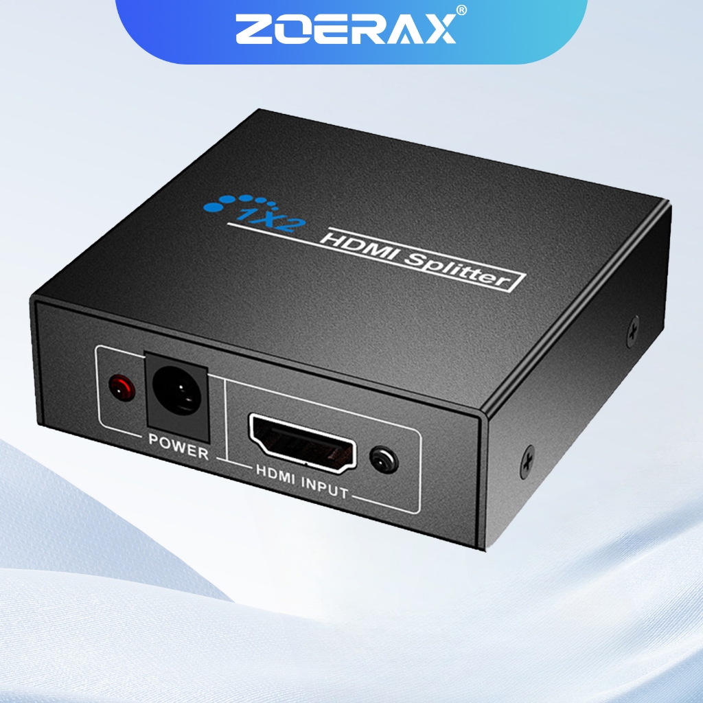 Zoerax 1-in-2 HDMI Splitter 1080P 60Hz HD Dual-screen Expansion รองรับ 3D/HDCP/CEC สําหรับ PS5/Xbox/