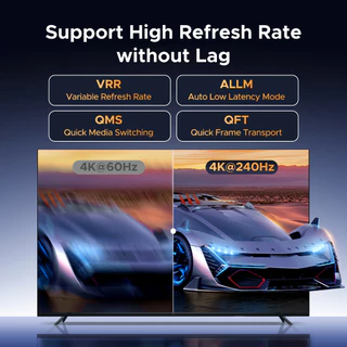 UGREEN อะแดปเตอร์ DP เป็น HDMI 8K @ 60hz, เปลือกวัสดุอลูมิเนียม 20 ซม. สายถักไนลอนสําหรับทีวี/พีซี/แล็ปท็อป