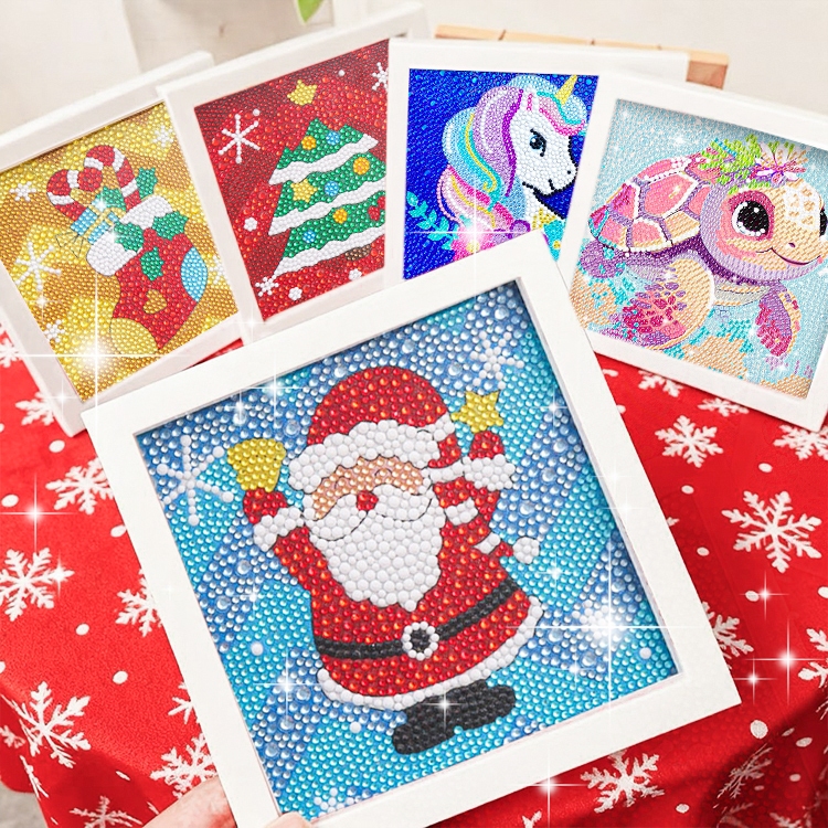 ครอสติสคริสตัล ภาพติดเพชรคริสตัล 💎17x17cm 5D DIY Diamond Painting คริสต์มาส ภาพ ของขวัญวันหยุด