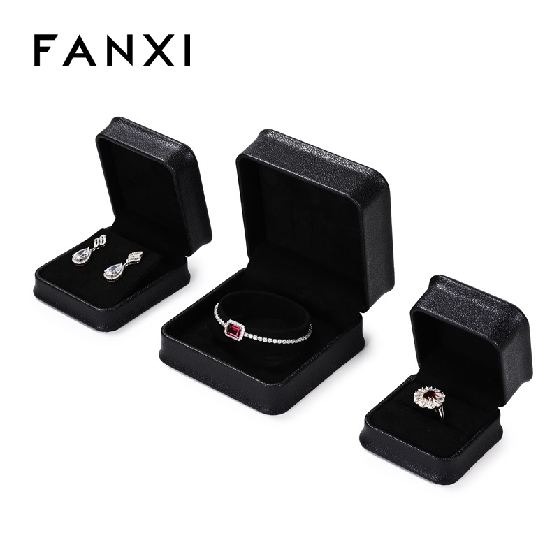 Fanxi กล่องแหวนหนัง PU กล่องเครื่องประดับ Organizer H158