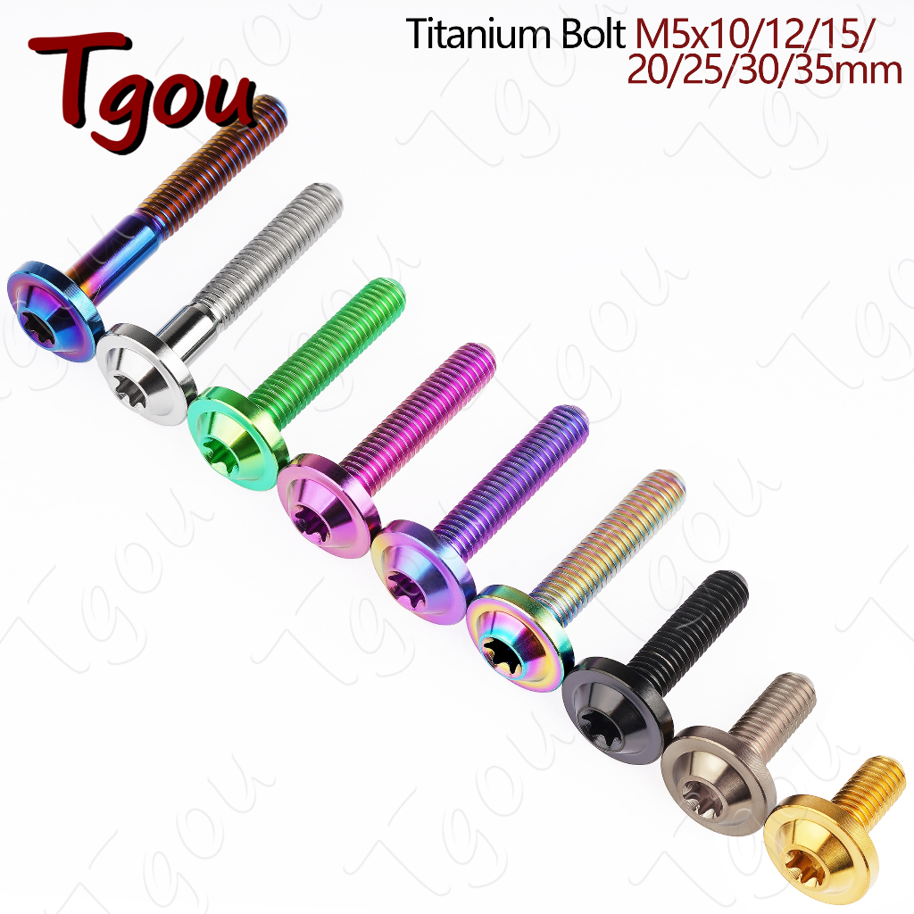 Tgou 1 ชิ้นไทเทเนียม Ti Bolt M5x10/12/15/20/25/30/35 มม. Torx T25 สกรูหัวสําหรับสกรูดัดแปลงขี่