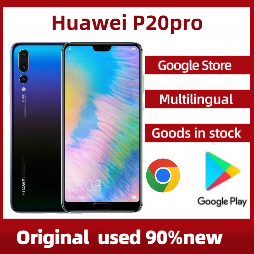 สมาร์ทโฟน Huawei P20pro ดั้งเดิมมือสอง (6+64/128/256GB) สมาร์ทโฟน 4G ขนาด 6.1 นิ้ว 40.0MP 4000mAh ให