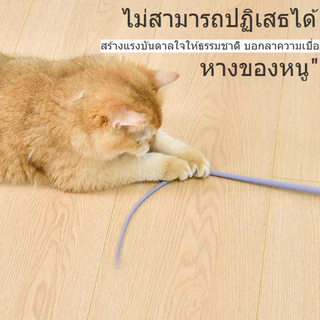 ludeMI ของเล่นแมว ไม้ล่อแมวหางหนู ไม้ตก หางหนูซิลิโคนล่อแมว ของเล่นสัตว์เลี้ยง ผลิตจากซิลิโคนคุณภาพ แข็งแรง Cat Teasing Sticks สัตว์เลี้ยงของเล่นแบบโต้ตอบ ทรงหางหนู ซิลิโคนนุ่ม ทนทาน กัดไม่พัง ดึงดูดแมวสุดๆ