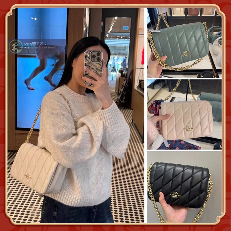 🛫การจัดส่งที่รวดเร็ว，Quinn Bag กระเป๋าโซ่ผู้หญิง，กระเป๋าสะพายไหล่ CY663