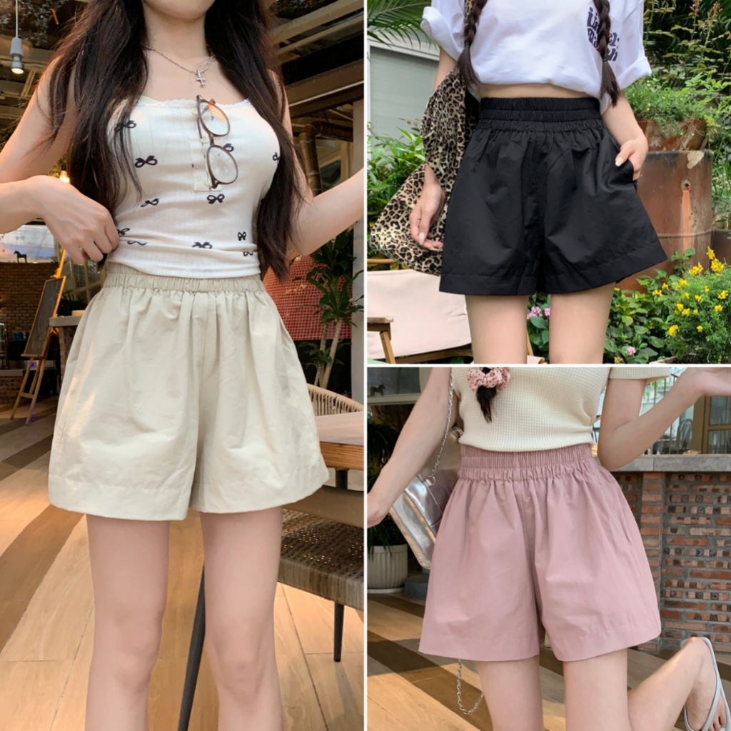 Bella Shop 🌻กางเกงขาสั้นหลวมสบายๆอเมริกัน