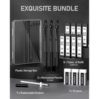 Four Candies ขนาด 0.5 0.7 0.9 มม พร้อม ไส้ กราไฟต์ HB 2H 2B 4B และ สี สำหรับ การวาด ภาพ และ สเก็ตช์