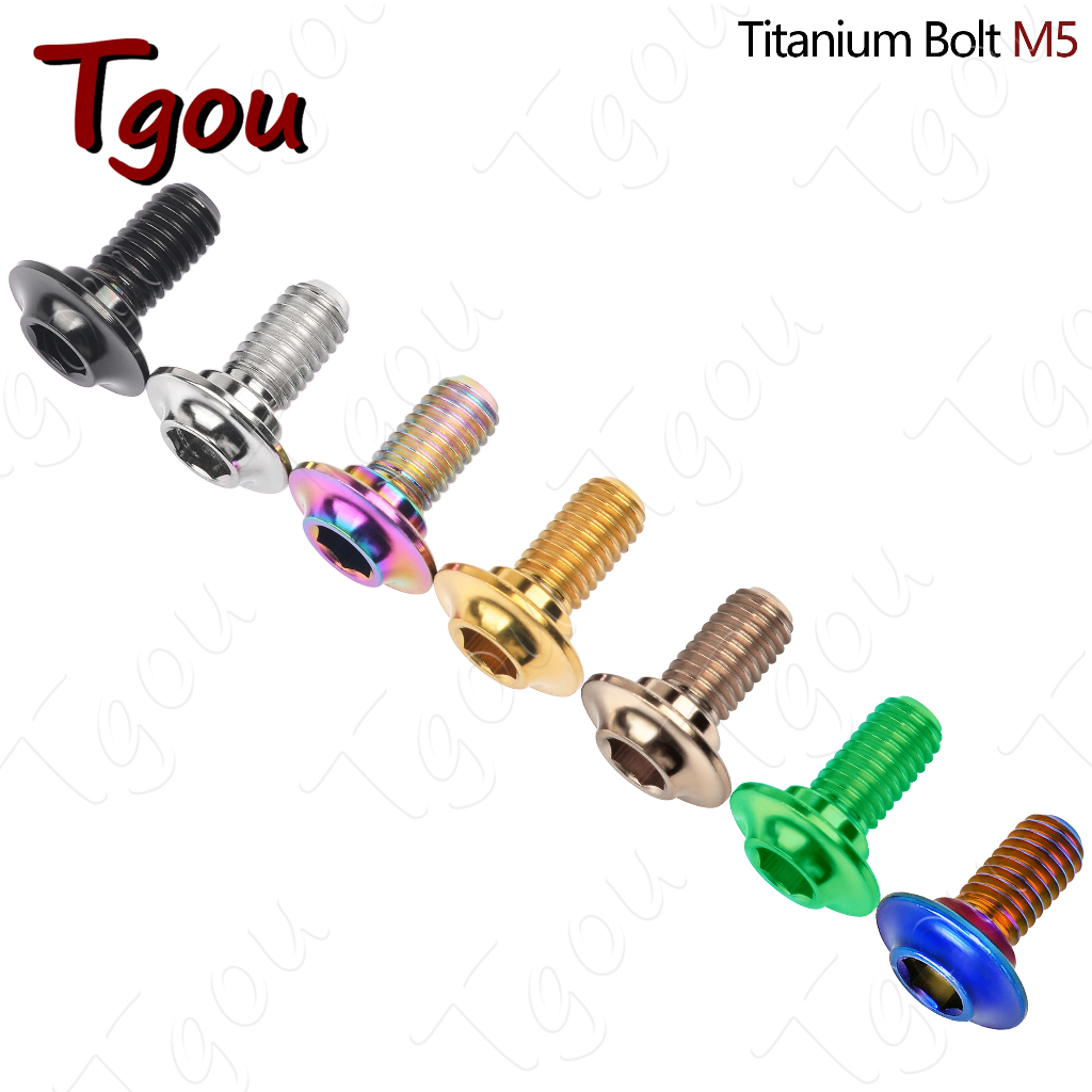 Tgou ไทเทเนียม Ti สายฟ้า M5 สกรูหัวหกเหลี่ยมสําหรับถนนจักรยาน C เบรครองเท้า C หนีบผ้าเบรค
