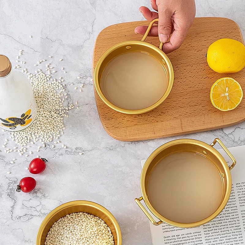 ⭐️ส่งจากกรุงเทพ ⭐️ถ้วยเกาหลี สแตนเลส/อะลูมิเนียม | ถ้วยมักกอลลี มีหูจับ สีทอง | 2แบบ2ขนาด | เหมาะสำหรับร้านอาหาร/ครัวเรือน ใส่เครื่องปรุงรส - รูปที่ 7