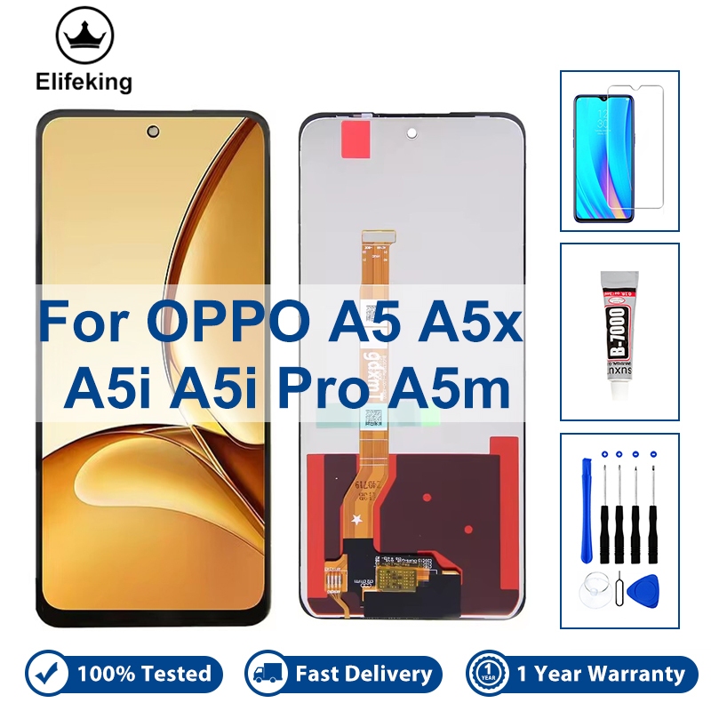 6.67 "LCD สําหรับ OPPO A5 A5x 4G 5G A5i Pro A5m จอแสดงผลหน้าจอสัมผัส CPH27 CPH2735 Digitizer Assembl
