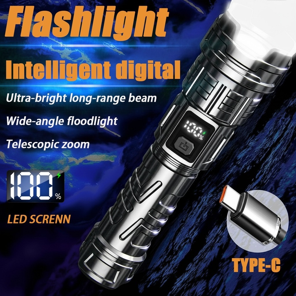 ไฟฉายแรงสูง ซูม led lights ไฟฉายตั้งแคมป์ แบบพกพา 800mAh 1200mAh  2000mAh