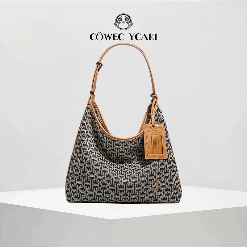COWEC YCAKI กระเป๋า Hobo หรูหรา ความจุขนาดใหญ่ สําหรับผู้หญิง สะพาย ผญ แฟชั่น กระเป๋าโท้ทผู้หญิง