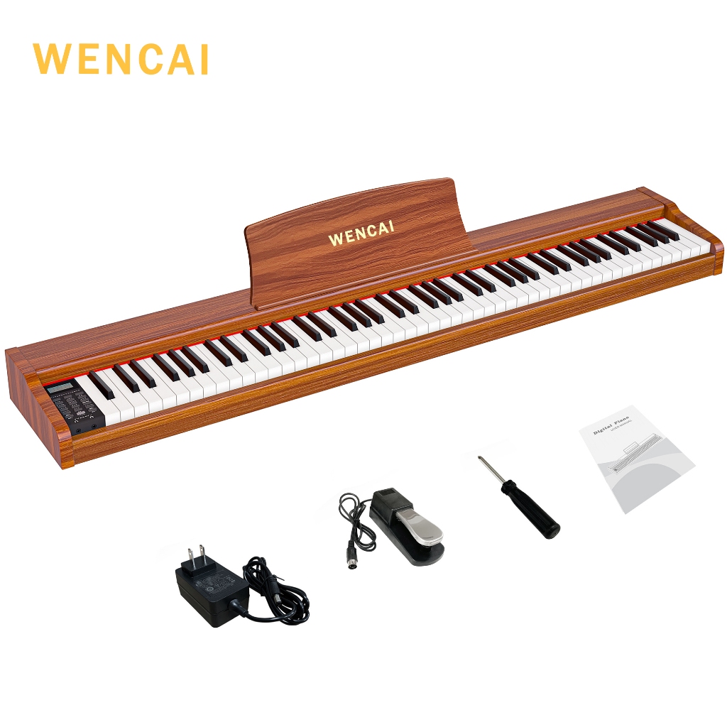 Wencai คีย์บอร์ดดิจิตอลเปียโน 88 คีย์มืออาชีพสมาร์ทแบบพกพาเปียโนไฟฟ้าสําหรับขายพร้อม Bluetooth Link เปียโนดิจิตอลสําหรับผู้ใหญ่/เด็ก