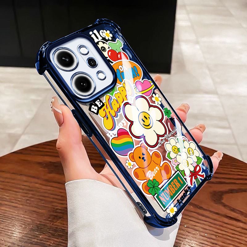 YBD สําหรับ OPPO Reno 15 Pro Reno 14 Pro Reno 15F 14F A6T A6 Pro A6X A6S ดอกไม้สีน้ํามัน TPU ซิลิโคนอ่อนนุ่ม Anti Drop สี่มุมถุงลมนิรภัย Shell