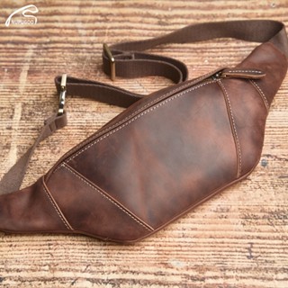 นูปูกู สไตล์ใหม่หนังม้าบ้ากระเป๋าคาดหน้าอกผู้ชายกระเป๋าคาดเอ…