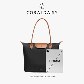 CORALDAISY 2025 รูปแบบใหม่ สง่างาม กระเป๋าโท้ต กระเป๋าสะพายซิป ความจุขนาดใหญ่ แล็ปท็อป กระเป๋าถือ