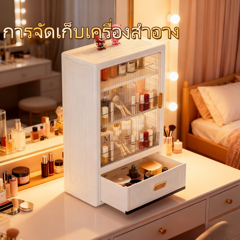 กล่องเก็บของติดผนังกันน้ำแบบ ตู้สำหรับห้องน้ำและห้องครัว มินิมอลตู้ติดผนังชั้นวางเครื่องสำอางในห้องน้ำ อเนกประสงค์
