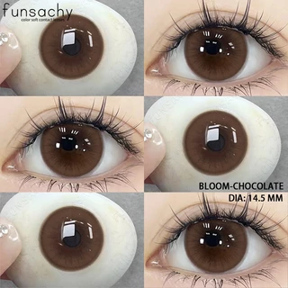 Funsachy Bloom คอนแทคเลนส์สีอ่อนๆ มีค่าสายตา 0.0~-800 สีน้ำตาล สีดำ ตาตุ๊กตาน่ารัก ลายแฟชั่น
