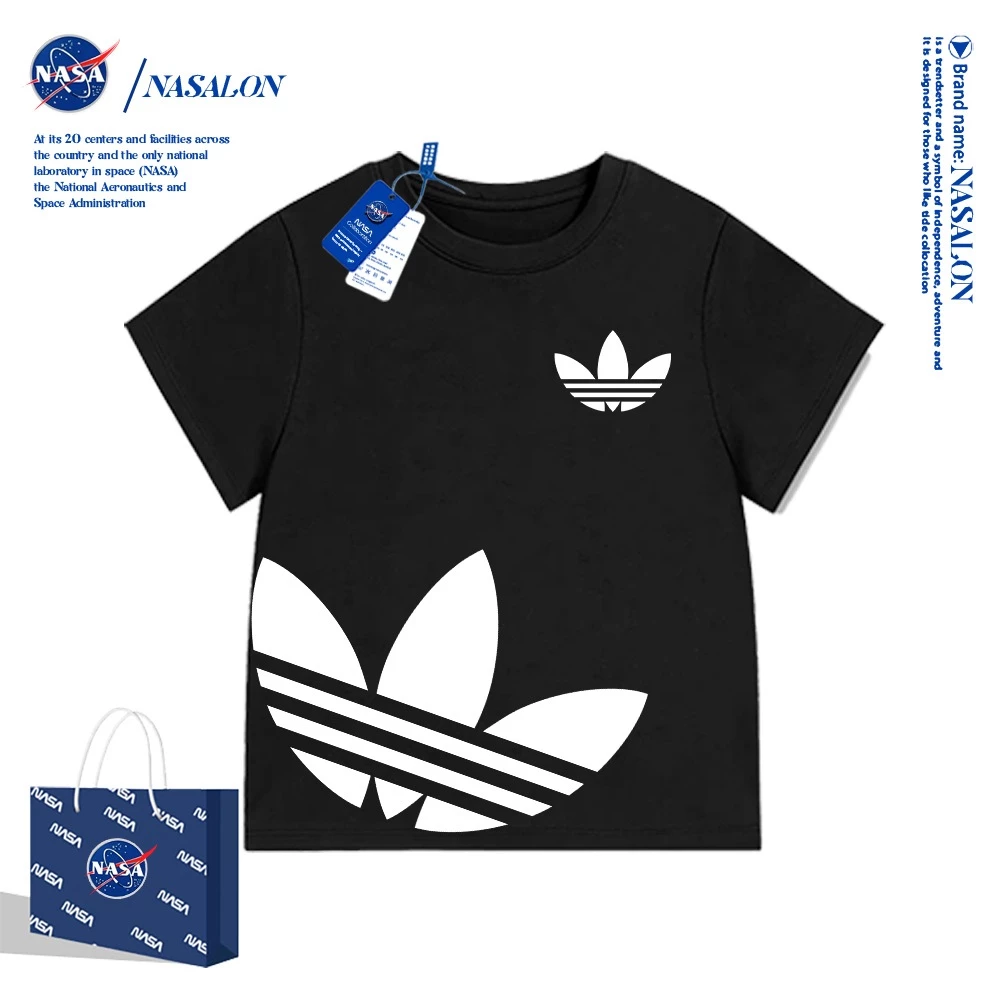 NASA เสื้อยืดเด็กแขนสั้น ผ้า cotton 100% เสื้อเด็กผู้ชาย ลายการ์ตูนแฟชั่น ระบายอากาศดี นุ่มสบาย ทรงหลวม