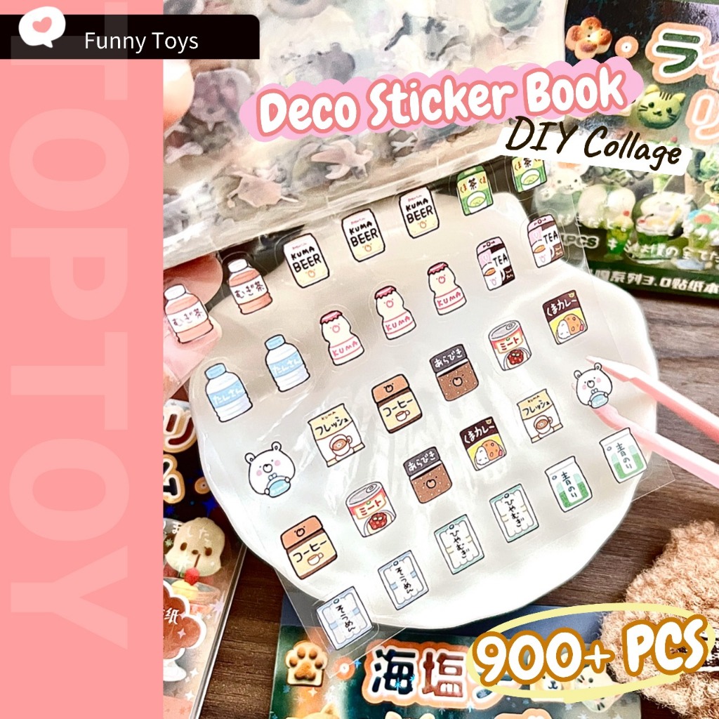 900 + PCS Mini Deco สติกเกอร์หนังสือการ์ตูนสติกเกอร์ชุดน่ารัก Bow Knot ขนมขบเคี้ยวโทรศัพท์สมุดภาพวารสารตกแต่งสติกเกอร์ PET DIY Collage คริสต์มาสของขวัญ