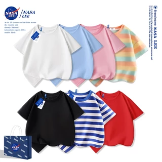 เสื้อนาซ่าสไตล์ใหม่สำหรับเด็ก ทำจากผ้าฝ้ายแท้นุ่มสบาย ไม่มีลายพิมพ์ สีทึบ