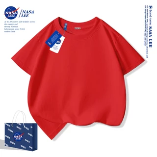 เสื้อนาซ่าสไตล์ใหม่สำหรับเด็ก ทำจากผ้าฝ้ายแท้นุ่มสบาย ไม่มีลายพิมพ์ สีทึบ