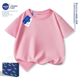 เสื้อนาซ่าสไตล์ใหม่สำหรับเด็ก ทำจากผ้าฝ้ายแท้นุ่มสบาย ไม่มีลายพิมพ์ สีทึบ