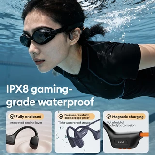 หูฟังการนํากระดูก Lenovo S106 และชุดหูฟังว่ายน้ํากันน้ํา IPX8 พร้อมหน่วยความจํา 32GB และ Bluetooth 6.0 plus