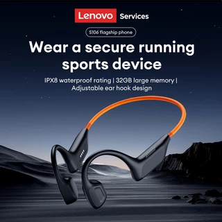 หูฟังการนํากระดูก Lenovo S106 และชุดหูฟังว่ายน้ํากันน้ํา IPX8 พร้อมหน่วยความจํา 32GB และ Bluetooth 6.0 plus