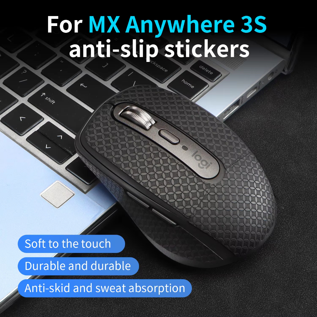 Mouse Grip เทปสติกเกอร์สําหรับ Logitech MX Anywhere 3S เมาส์ไร้สายเมาส์สําหรับเล่นเกมดูดเหงื่อ Anti Slip ผิว Self-Adhesive