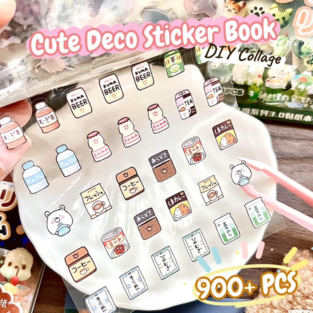 900 PCS Mini Deco สติกเกอร์หนังสือ Kawaii Bow Knot สติกเกอร์เค้กเคสโทรศัพท์ Journal สมุดภาพ DIY Collage ตกแต่งสติกเกอร์ PET คริสต์มาสของขวัญ