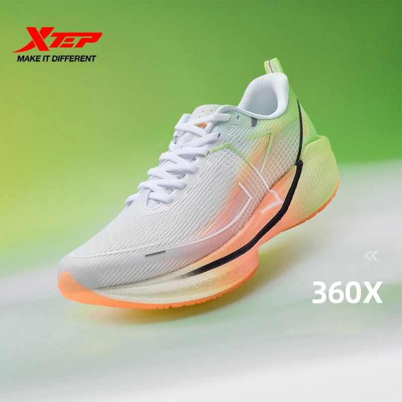 XTEP 360X Runing รองเท้าการแข่งขันระดับมืออาชีพไนลอนไฟเบอร์กลาสบอร์ด Rebound ลื่นสําหรับผู้หญิง