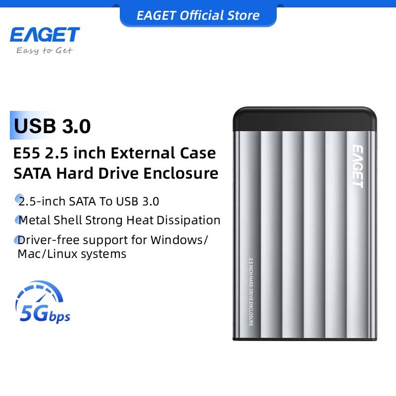 EAGET E55 กล่องใส่ฮาร์ดไดรฟ์ภายนอก 2.5 นิ้ว (5Gbps)