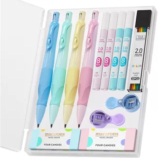Four Candies ดินสอกด น่ารัก ด้ามจับ ยาง เออร์กอนมิกส์ ถนอม มือ เครื่องเขียน สวยงาม สำหรับ เด็ก ในการ เขียน และ วาด ภาพ