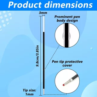 10 ชิ้น 3.85 '' 98 มม. ปากกาลูกลื่นหมึกเติมสําหรับปากกาคลิก, ปลายจุดขนาดกลาง 1 มม.