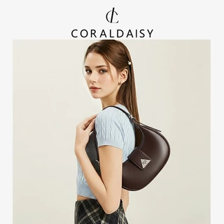 CORALDAISY หัวเข็มขัดหมุน กระเป๋ารักแร้ แฟชั่น กระเป๋าพระจันทร์เสี้ยว สายสะพายยาว กระเป๋าสะพายข้าง