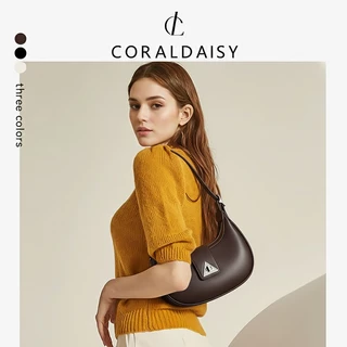 CORALDAISY หัวเข็มขัดหมุน กระเป๋ารักแร้ แฟชั่น กระเป๋าพระจันทร์เสี้ยว สายสะพายยาว กระเป๋าสะพายข้าง
