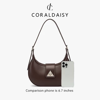 CORALDAISY หัวเข็มขัดหมุน กระเป๋ารักแร้ แฟชั่น กระเป๋าพระจันทร์เสี้ยว สายสะพายยาว กระเป๋าสะพายข้าง