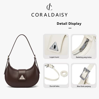 CORALDAISY หัวเข็มขัดหมุน กระเป๋ารักแร้ แฟชั่น กระเป๋าพระจันทร์เสี้ยว สายสะพายยาว กระเป๋าสะพายข้าง