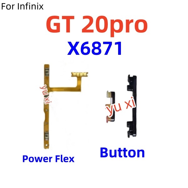 สําหรับ Infinix GT 20 Pro X6871 ปุ่มปรับระดับเสียงด้านข้าง Flex Cable Keys ปุ่มปิดระดับเสียงปุ่มขึ้นและลงด้านข้างส่วนทดแทน yuxi