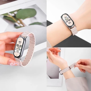 สําหรับ เสี่ยวหมี่ สมาร์ทวง Xiaomi Smart Band 8/9/10 สายรัดซิลิโคนแม่เหล็กเปลี่ยนวงกันน้ํากีฬา-พอดีสายรัดข้อมือที่สะดวกสบายสําหรับ ไมล์ วง